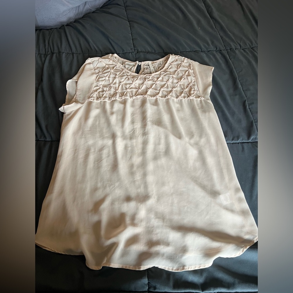Bellatrix Textured Beige Sleeveless Top